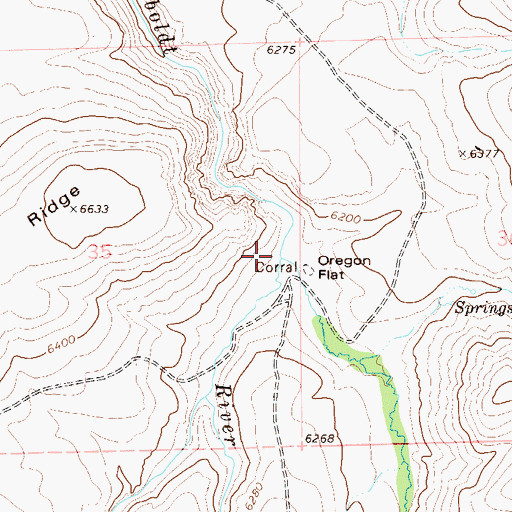 Topographic Map of Brush Creek, NV