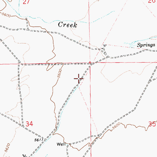Topographic Map of Brush Creek, NV