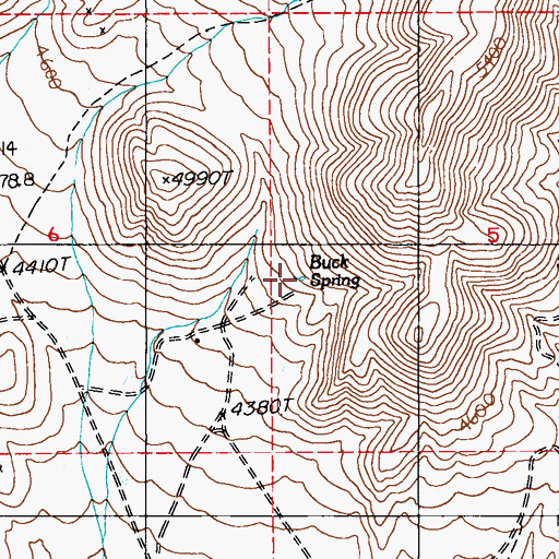 Topographic Map of Buck Spring, NV