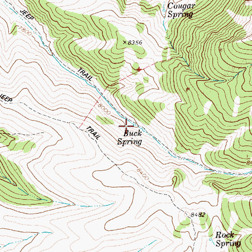 Topographic Map of Buck Spring, NV