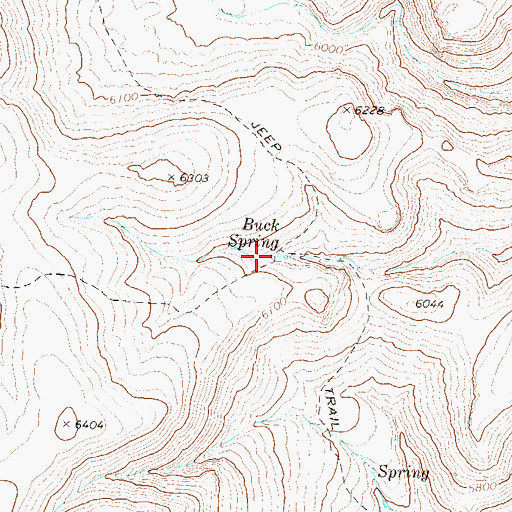 Topographic Map of Buck Spring, NV