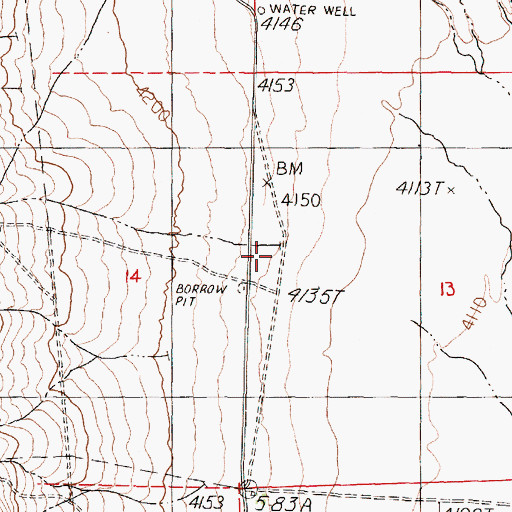 Topographic Map of Buckaroo Canyon, NV