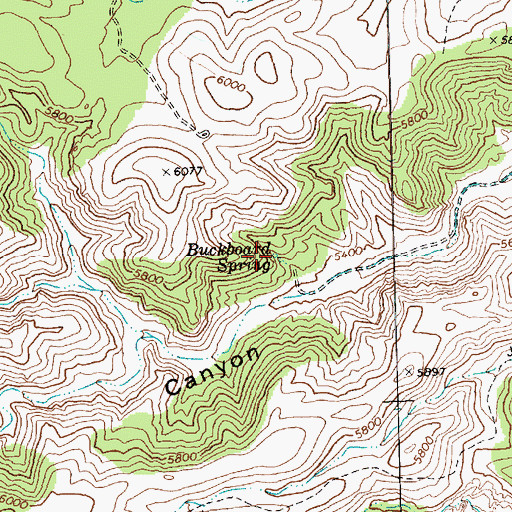 Topographic Map of Buckboard Spring, NV