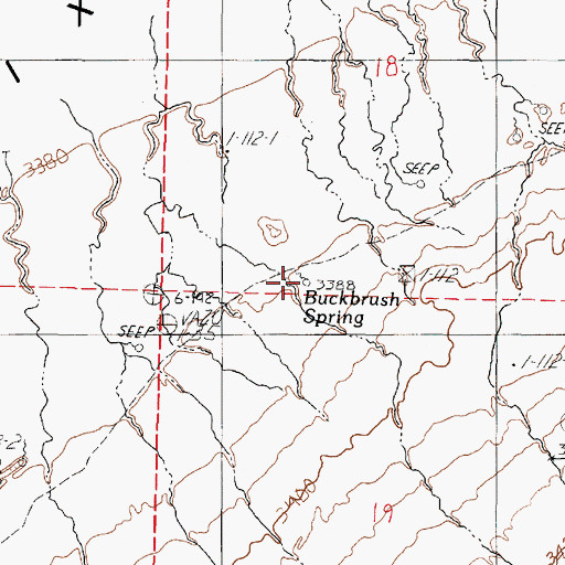 Topographic Map of Buckbrush Spring, NV
