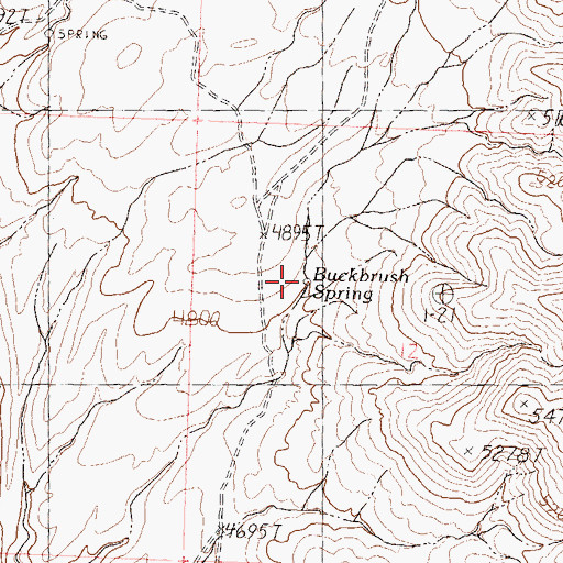 Topographic Map of Buckbrush Spring, NV