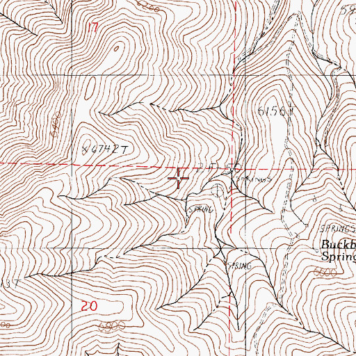 Topographic Map of Buckbrush Spring, NV