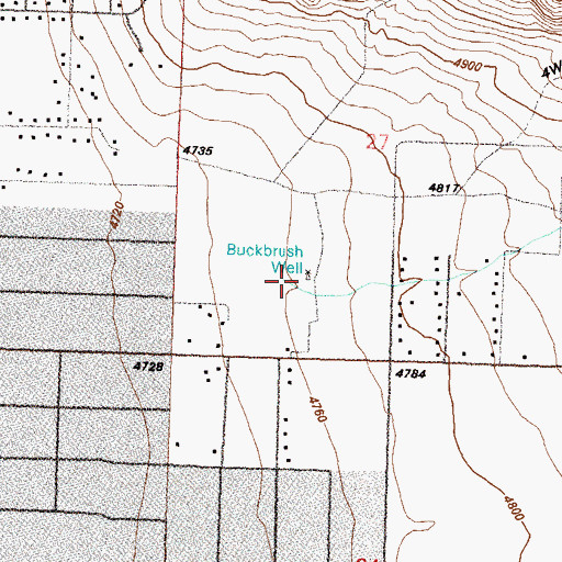 Topographic Map of Buckbrush Well, NV