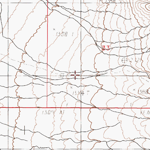 Topographic Map of Bucks Trail Canyon, NV
