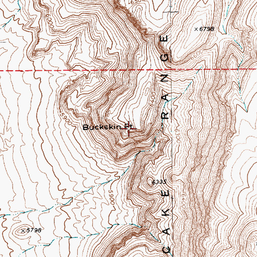 Topographic Map of Buckskin Point, NV