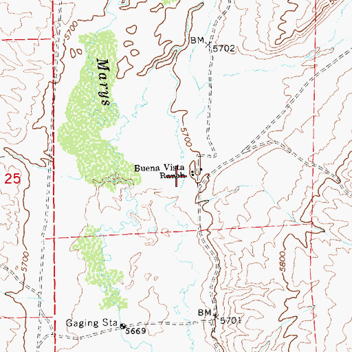Topographic Map of Buena Vista Ranch, NV