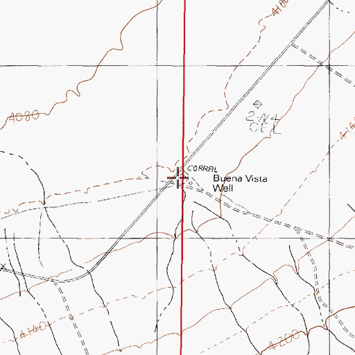 Topographic Map of Buena Vista Windmill, NV