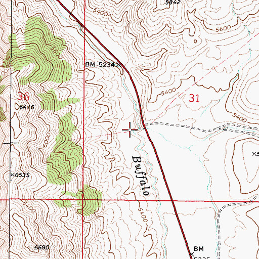 Topographic Map of Buffalo Creek, NV