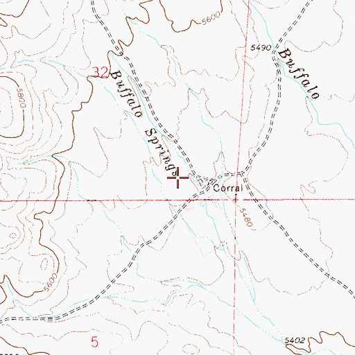 Topographic Map of Buffalo Springs, NV