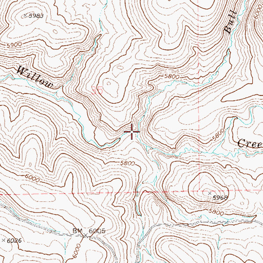 Topographic Map of Bull Camp Creek, NV