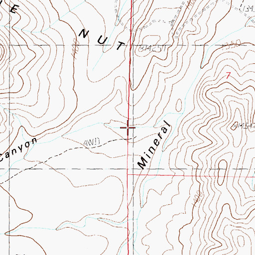 Topographic Map of Bull Canyon, NV