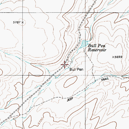 Topographic Map of Bull Pen, NV