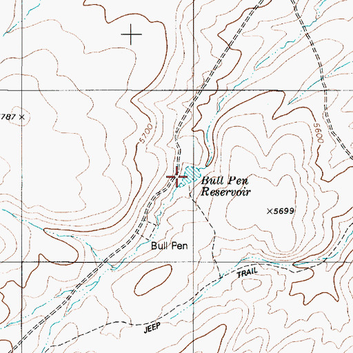 Topographic Map of Bull Pen Reservoir, NV