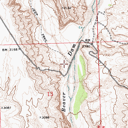Topographic Map of Bull Valley Wash, NV