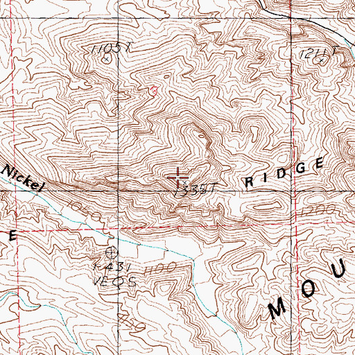 Topographic Map of Bunkerville Ridge, NV