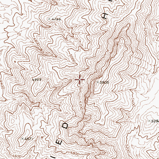 Topographic Map of Buried Hills, NV
