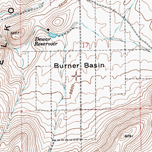 Topographic Map of Burner Basin, NV