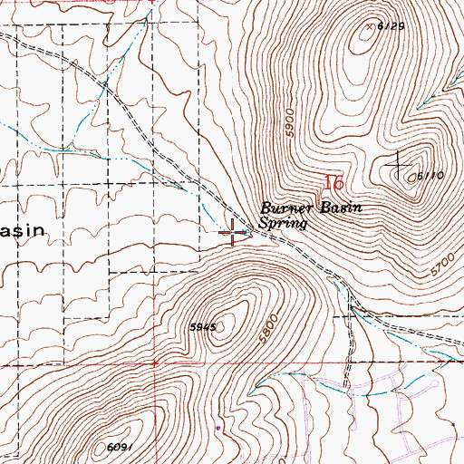 Topographic Map of Burner Basin Spring, NV