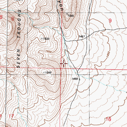 Topographic Map of Burnt Canyon, NV