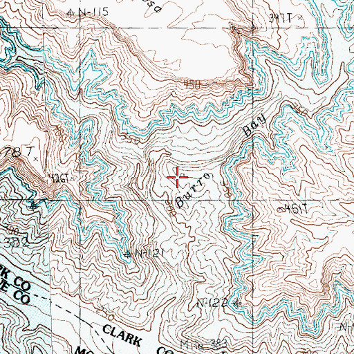 Topographic Map of Burro Bay, NV