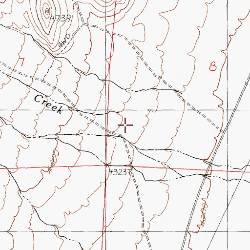 Topographic Map of Burro Bills Creek, NV