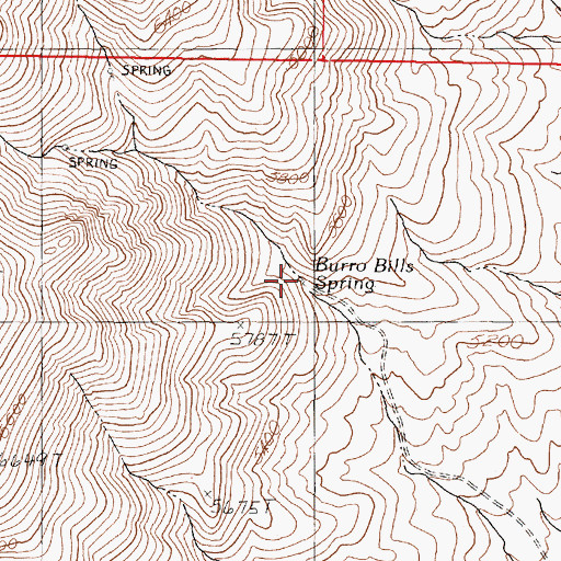 Topographic Map of Burro Bills Spring, NV