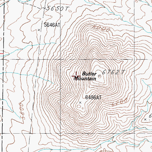 Topographic Map of Butler Mountain, NV