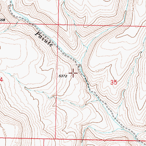 Topographic Map of Butte Creek, NV