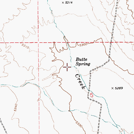 Topographic Map of Butte Spring, NV