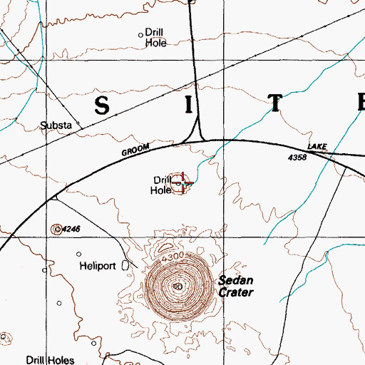 Topographic Map of Butte Wash, NV