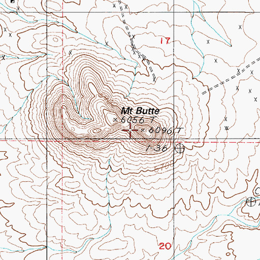 Topographic Map of Mount Butte, NV