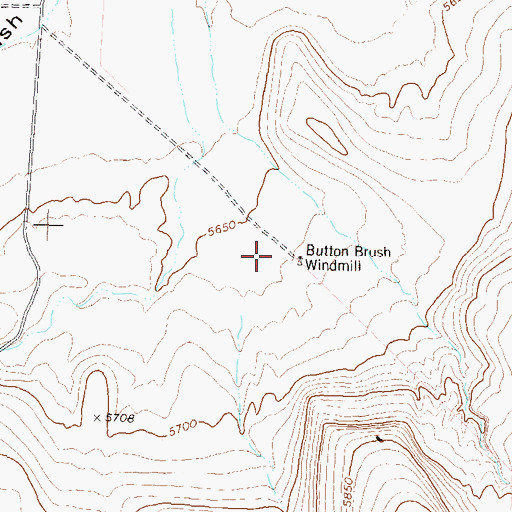 Topographic Map of Button Brush Windmill, NV