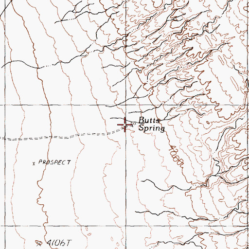 Topographic Map of Butts Spring, NV