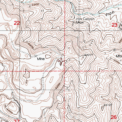 Topographic Map of Buzzard Mine, NV