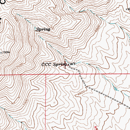 Topographic Map of C C C Spring, NV