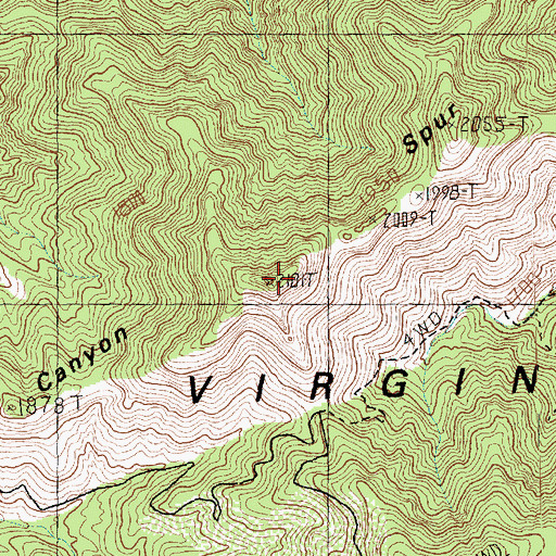 Topographic Map of Cabin Canyon Spur, NV