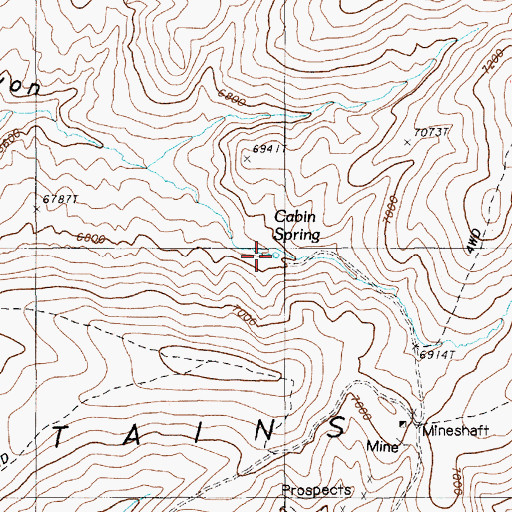 Topographic Map of Cabin Spring, NV