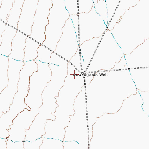 Topographic Map of Cabin Well, NV
