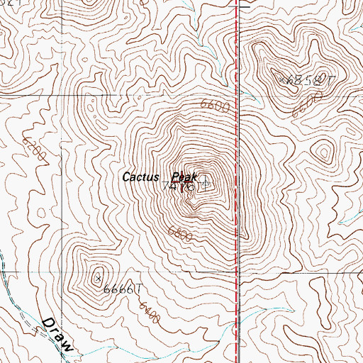 Topographic Map of Cactus Peak, NV