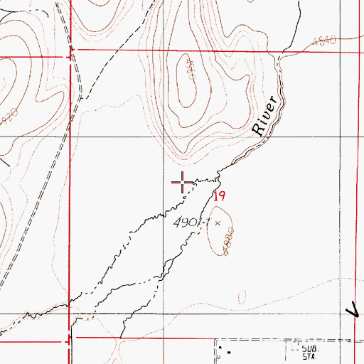 Topographic Map of Cain Creek, NV