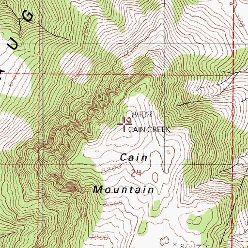 Topographic Map of Cain Mountain, NV