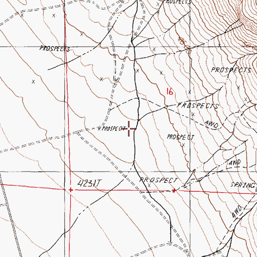 Topographic Map of Calavera Canyon, NV