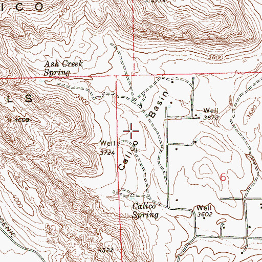 Topographic Map of Calico Basin, NV