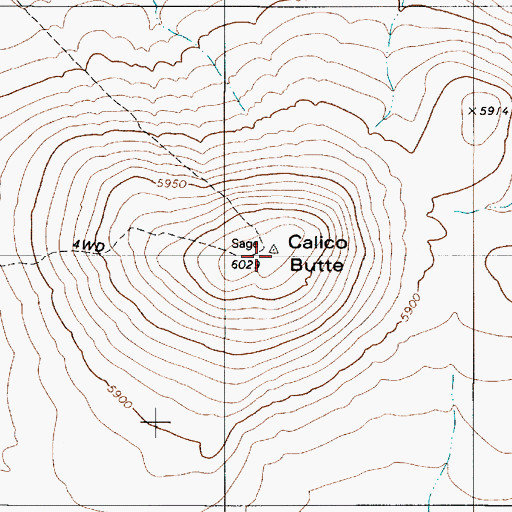 Topographic Map of Calico Butte, NV