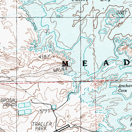 Topographic Map of Calico Wash, NV