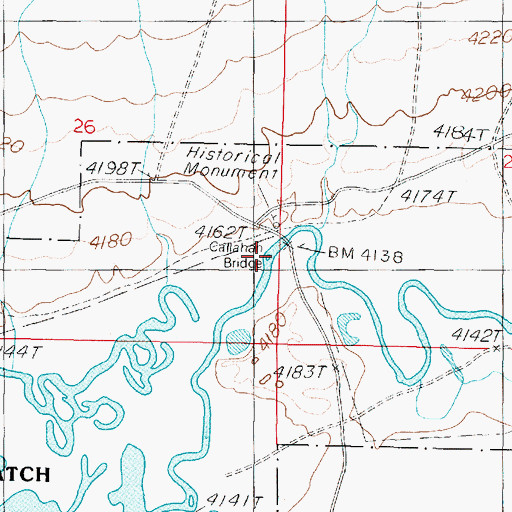 Topographic Map of Callahan Bridge, NV